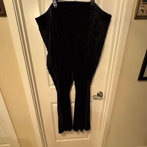 🖤 FESTI (by Torrid) Crushed-Velvet Pants w/ Lace Inset | Black | Size 6 (30/6X)